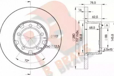 R BRAKE 78rbd14280 -  Тормозной диск